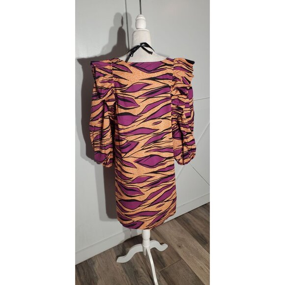 ELOQUII DRESS PURPLE/ORANGE LONG SLEEVE COTTON SIZE 22(3X) - Picture 6 of 9